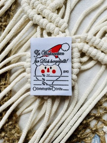 Weihnachts Webetiketten, Etiketten zum Selbstbeschriften 50 Stück