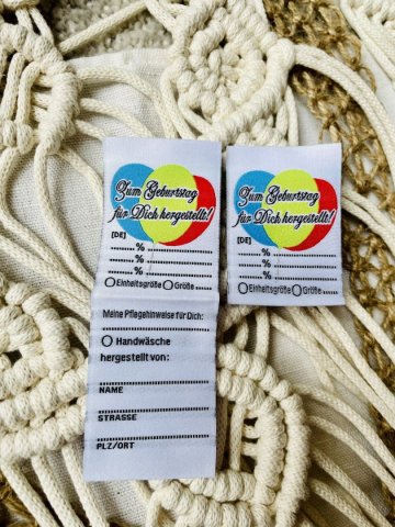 Geburtstag gewebte Etiketten Labels zum Beschriften 50 Stück